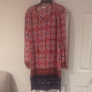 beachlunchlounge Pink and White Long Sleeve Sundress